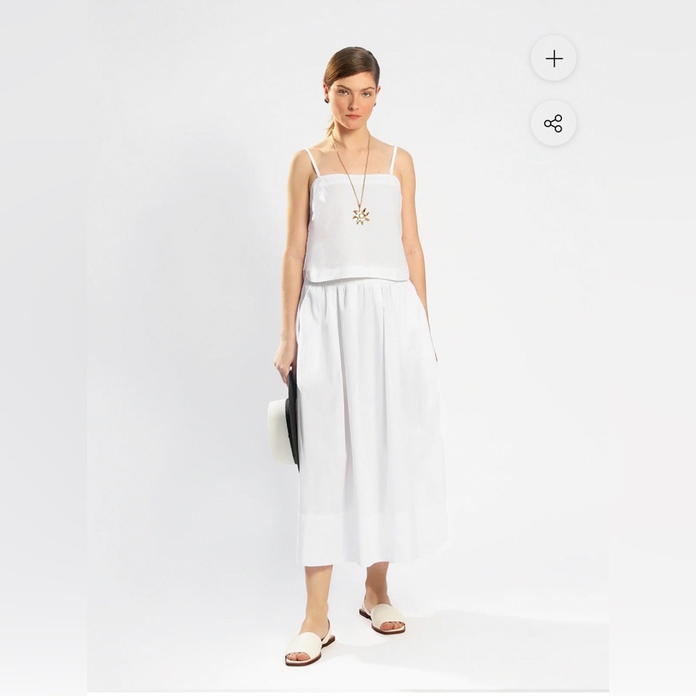 White Midi Skirt in cotton